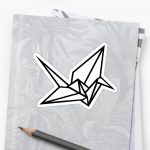 Origami Paper Crane Origami Paper Crane Stickers Peppermintfloss Redbubble
