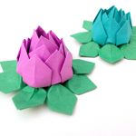 Origami Paper Flowers 12 Water Lilies Lotus Origami Paper Flowers Solid Colors Etsy
