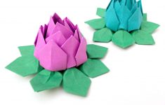 Origami Paper Flowers 12 Water Lilies Lotus Origami Paper Flowers Solid Colors Etsy
