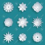 Origami Paper Flowers Vector Paper Flowers Set 3d Origami Abstract Flower Icons