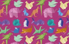 Origami Paper Pattern Origami Paper Animals Geometric Game Japanese Toys Design Seamless