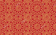 Origami Paper Pattern Seamless Oriental Ancient Geometric Flowers Pattern On Lucky Red