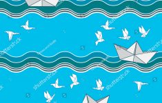 Origami Paper Pattern Seamless Pattern Origami Paper Boats Seagull Stock Vector Royalty