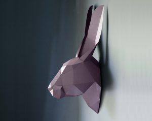 Origami Projects Wall Art Diy Kit Rabbit 3d Wall Art Low Poly Animal Head Paper Trophy Bunny