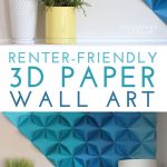 Origami Projects Wall Art Renter Friendly 3d Paper Wall Art Diy Projects Pinterest Paper