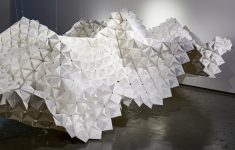 Origami Sculpture Architecture Gravity Defying Giant Hanging Sculpture Made From Thousands Of