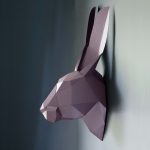 Origami Sculpture Art Diy Kit Rabbit 3d Wall Art Low Poly Animal Head Paper Trophy Bunny