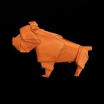 Origami Sculpture Art Origami Sculpture English Bulldog Paper Model 3d Figure Dog Figurine