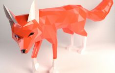 Origami Sculpture Diy Diy Fox Papercraft Red Fox Fox Tail Fox And Dogs Fox Sculpture