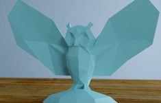 Origami Sculpture Diy Owl 3d Diy Pdf Papercraft Animal Headpaper Origami Low Poly
