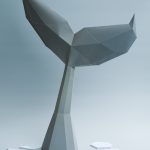 Origami Sculpture Diy Whale Tale Sculpture 3d Papercraft Origami Model Diy Etsy