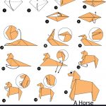 Origami Tutorial Animal Step Instructions How To Make Origami A Horse Vector Image