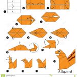 Origami Tutorial Animal Step Step Instructions How To Make Origami A Squirrel Stock