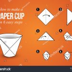 Origami Tutorial Easy Origami Tutorial Make Paper Cup 6 Stock Vector Royalty Free