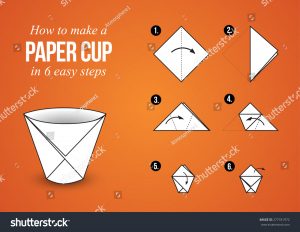 Origami Tutorial Easy Origami Tutorial Make Paper Cup 6 Stock Vector Royalty Free