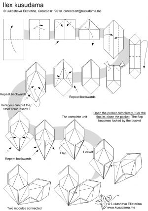 Origami Tutorial Geometric Diagram For Ilex Kusudama Origami Tutorials 3 Pinterest