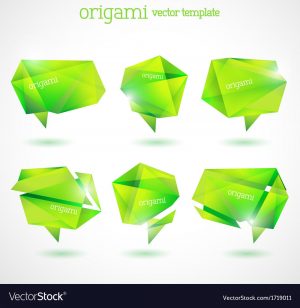Origami Tutorial Geometric Geometrical Origami Template Royalty Free Vector Image