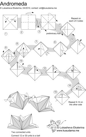 Origami Tutorial Geometric Kusudama Me Modular Origami Andromeda Unit Origami