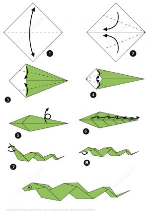 Origami Tutorial Step By Step How To Make An Origami Snake Step Step Instructions Free