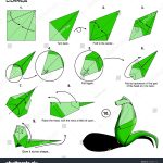 Origami Tutorial Step By Step Origami Animal Snake Cobra Diagram Instructions Stock Illustration