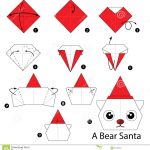 Origami Tutorial Step By Step Step Step Instructions How To Make Origami Bear Santa Stock