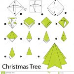 Origami Tutorial Step By Step Step Step Instructions How To Make Origami Christmas Tree Stock