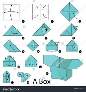 Paper Origami Step By Step Step Step Instructions How Make Stock Vector Royalty Free