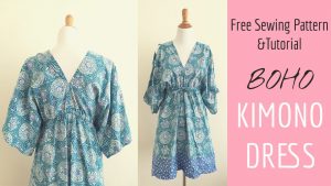Pattern Sewing Easy Boho Kimono Dress Sewing Tutorial Youtube