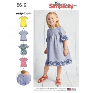 Pattern Sewing Easy Childs Easy To Sew Dresses Simplicity Sewing Pattern 8619 Sew
