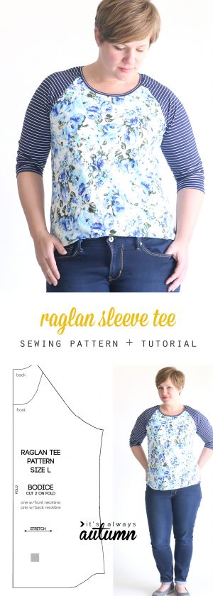 Pattern Sewing Women Free Raglan Tee Shirt Sewing Pattern Womens Size Large Its