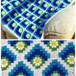 Scrapghan Crochet Granny Squares Mitered Daisy Granny Squares Blanket Free Crochet Pattern And Video