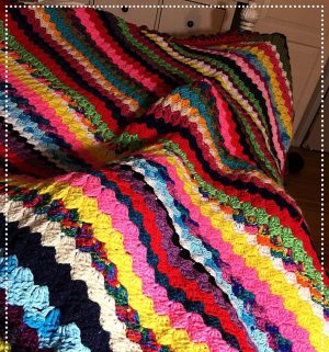 Scrapghan Crochet Granny Squares Scrapghan Done Crochet Sideways Shells In Stripes Afghans