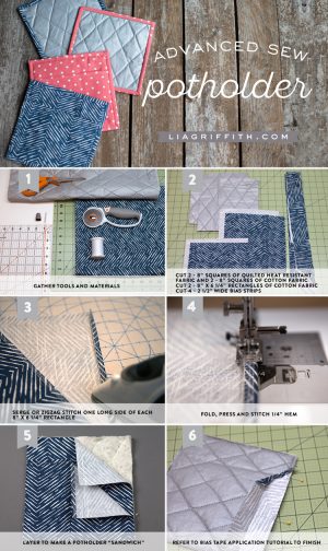 Sew Potholders Tutorials Sew Your Own Pot Holders Lia Griffith