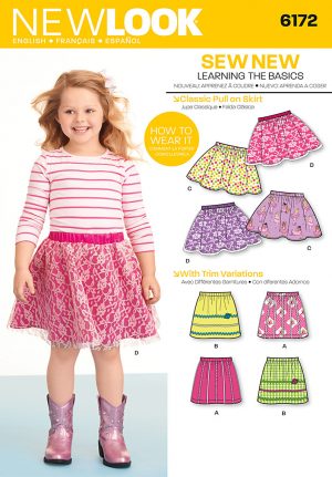 Sewing Patterns For Kids New Look 6172 Childrens Skirt