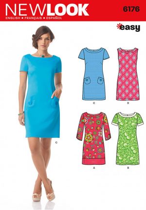 Sewing Patterns For Women New Look 6176 Womens Dress With Sleeve Variations Sewing Pattern