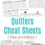 Sewing Printables Cheat Sheets Quilting Cheat Sheets Free Printable Pack Sewing Projects