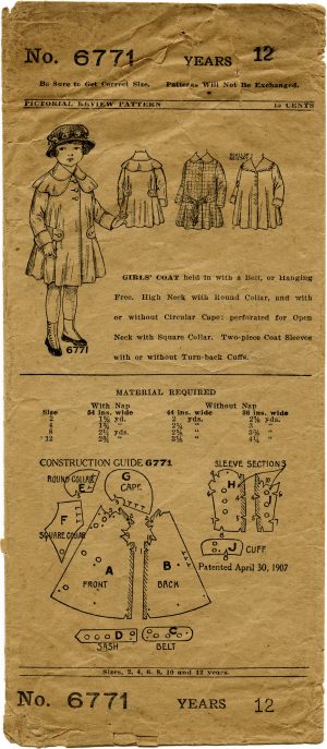Sewing Printables Free Vintage Vintage Girls Coat Pattern Envelope Free Digital Graphics Old