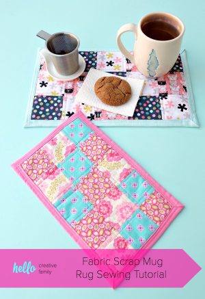 Sewing Scrap Projects Simple How To Sew A Fabric Scrap Mug Rug Tutorial Hello Creative Family