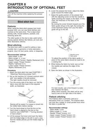 Sewing Stitches Guide Chapter 8 Introduction Of Optional Feet Blind Stitch Foot Flatlock