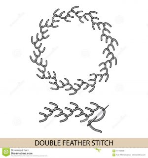 Sewing Stitches Hand Stitches Double Feather Stich Type Collection Of Thread Hand