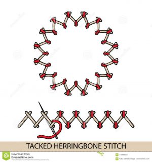 Sewing Stitches Hand Stitches Tacked Herringbone Stich Type Collection Of Thread Hand