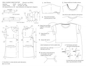 Sewing Tshirt Pattern Free Sewing Pattern One Sheet Roll Sleeve Crop Or Top Beropa