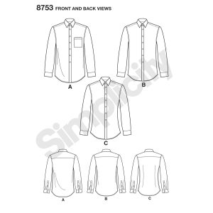 Sewing Tshirt Pattern Simplicity Sewing Pattern 8753 Mens Classic Modern And Slim Fit Shirt