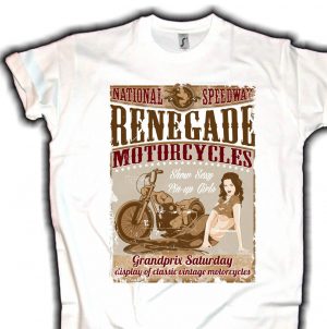 Sewing Tshirts Funny Printed Funny Tshirts Biker T Shirt Renegade Motorcycles Rockabilly