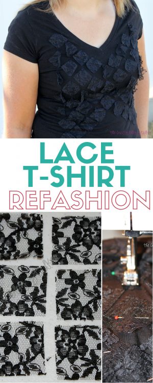 Sewing Tshirts Refashion How To Sew A Lace T Shirt Refashion The Crafty Blog Stalker
