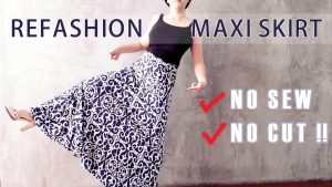 Sewing Tshirts Refashion No Sew No Cut Maxi Skirt To Dress And Top Refashion Diy Youtube