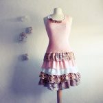 Sewing Upcycled Clothing Upcycled Shab Chic Dress Pink Brown Womens Clothing Drop Waist