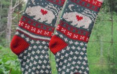 Stocking Knitting Pattern Digital Christmas Stocking Knitting Pattern Bear Stocking Etsy