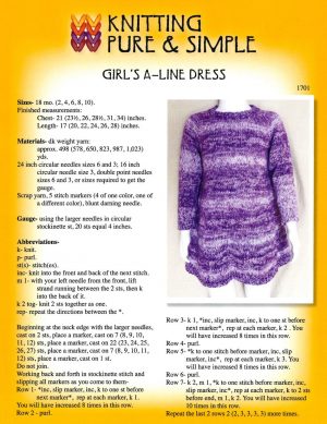 Stranded Knitting Patterns Simple Girls A Line Dress Knitting Pure And Simple Knitting Pattern