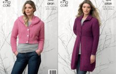 Textured Knitting Patterns Ladies Aran Knitting Pattern Textured Jacket Hooded Cardigan King